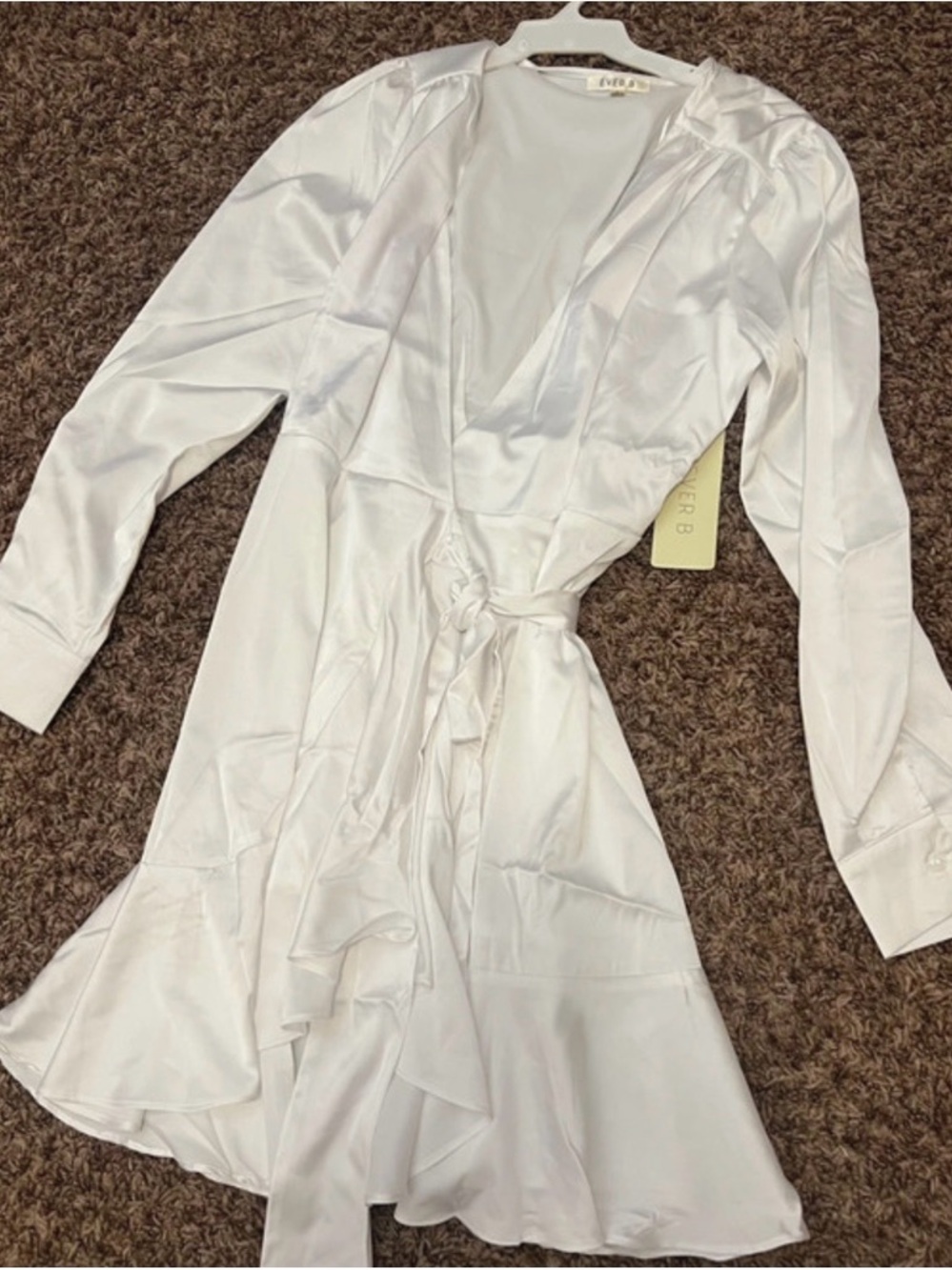 White Satin Wrap Dress dress